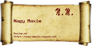 Nagy Maxim névjegykártya